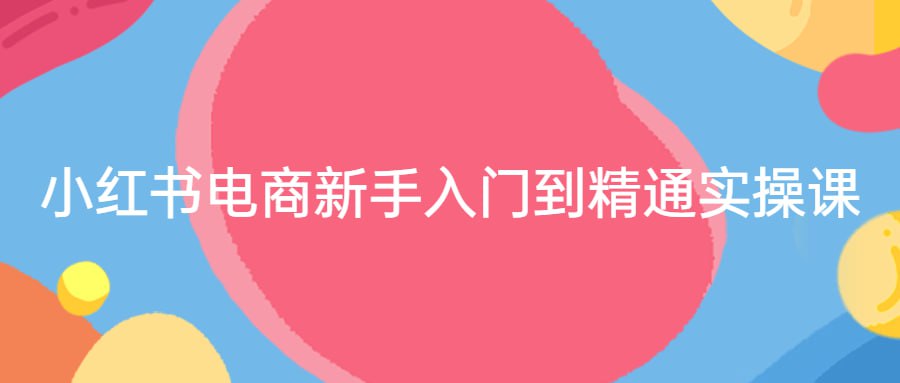 小红书电商新手入门到精通实操课