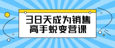 38天成为销售高手蜕变营课插图 38天成为销售高手蜕变营课