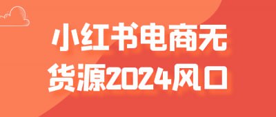 小红书电商无货源2024风口