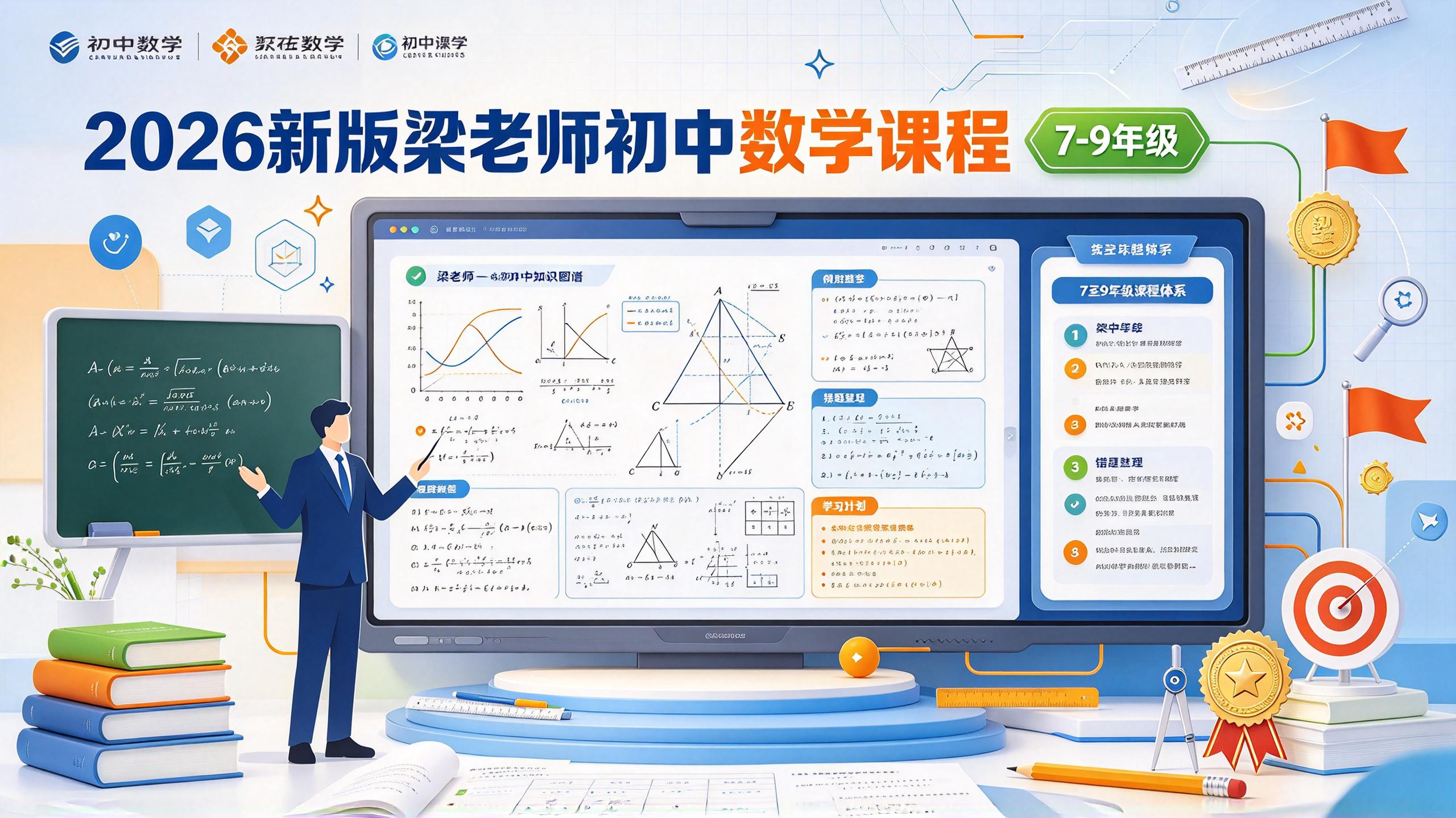 2026年新版梁老师初中数学课程(7-9年级)插图 2026年新版梁老师初中数学课程(7-9年级)
